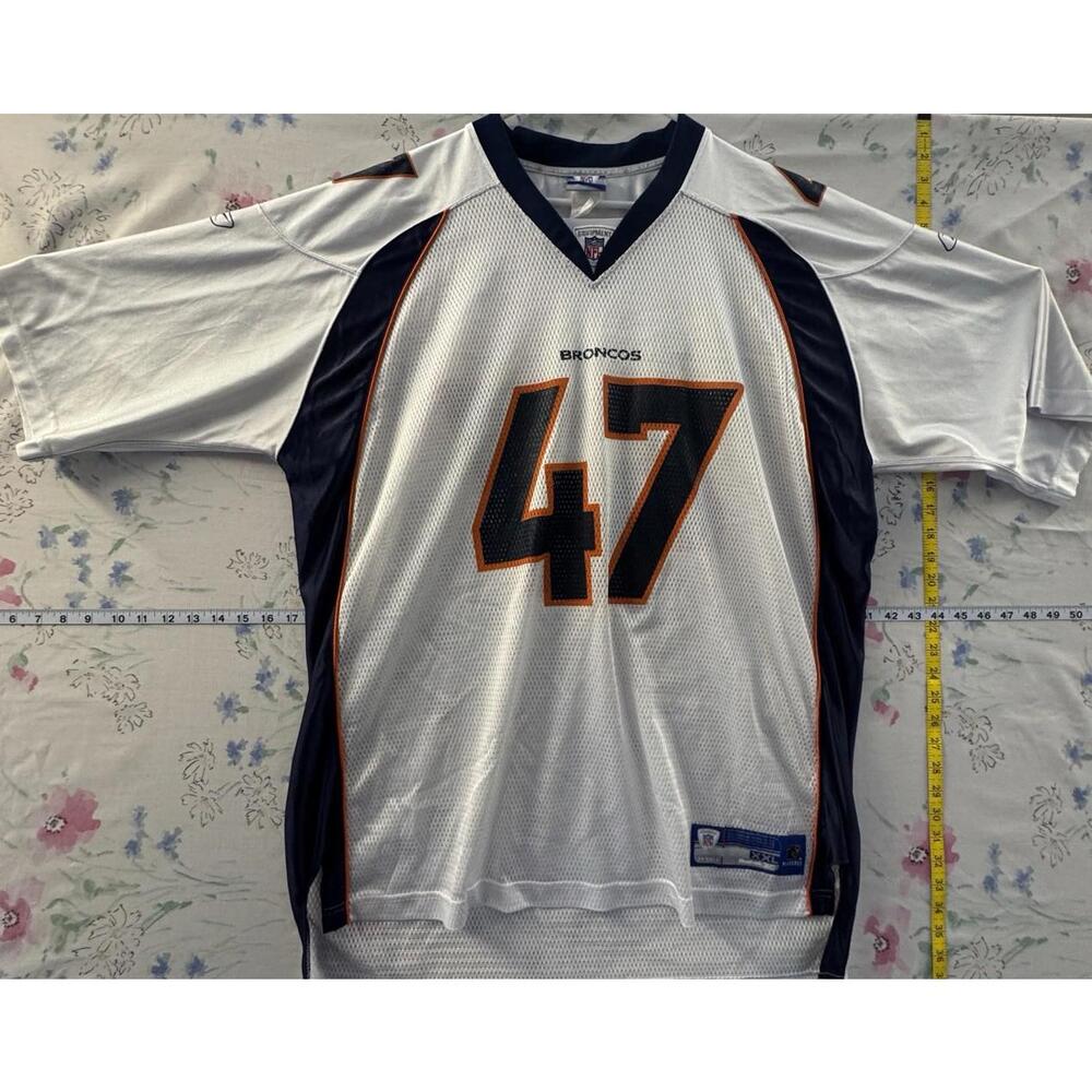 Hall Of Famer John Lynch‎ #47 Denver Broncos Jersey Men’s XXL NFL Reebok White